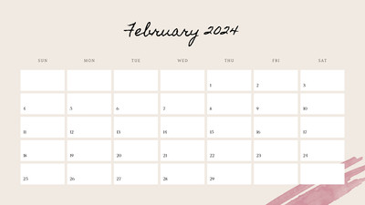 Calendario mensile febbraio