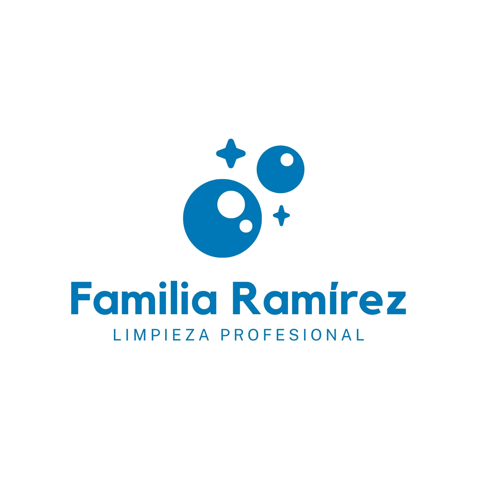 Logotipo de Servicios de Limpieza en Azul estilo Minimalista Geométrico