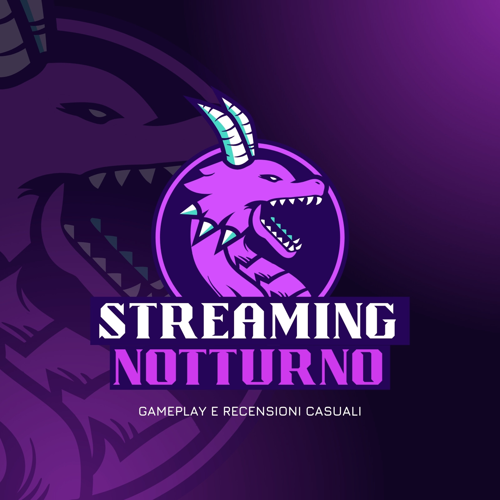 Nero e Viola E-Sports Illustrativo Logo Gaming
