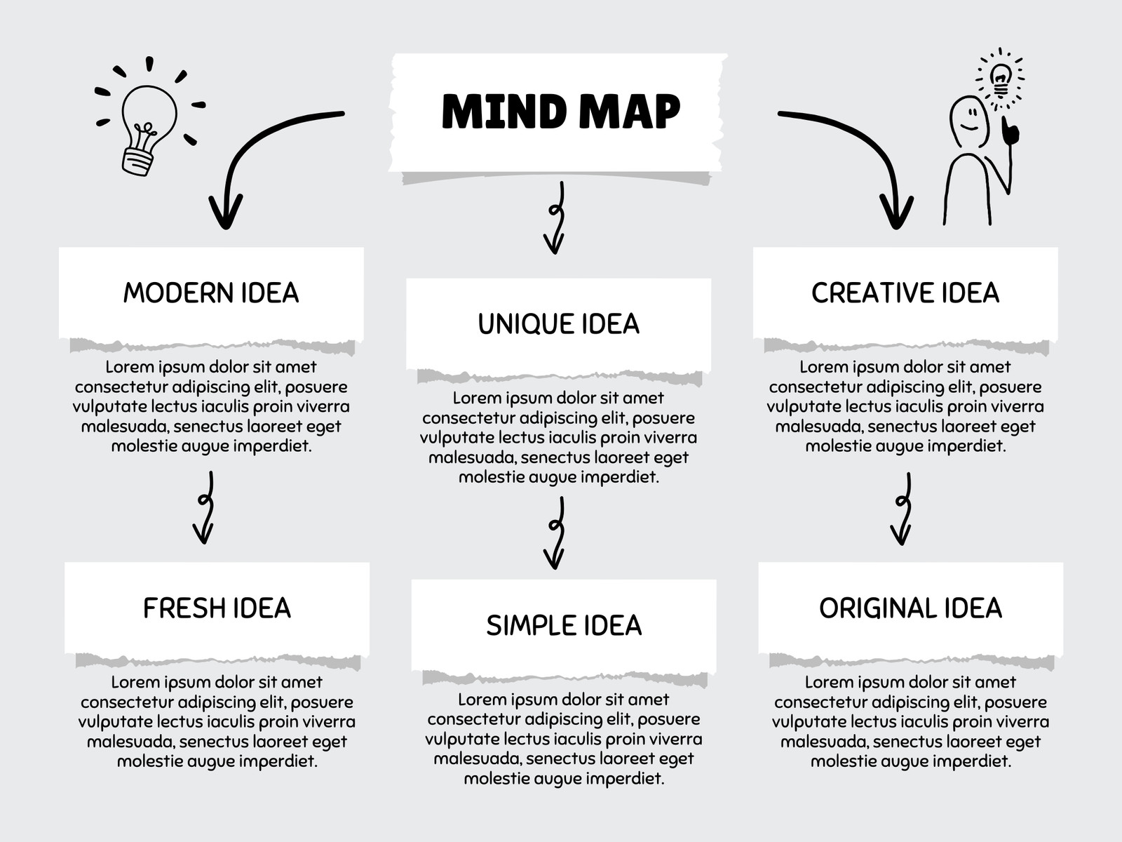 Grey Simple Organic Mind Map Graph