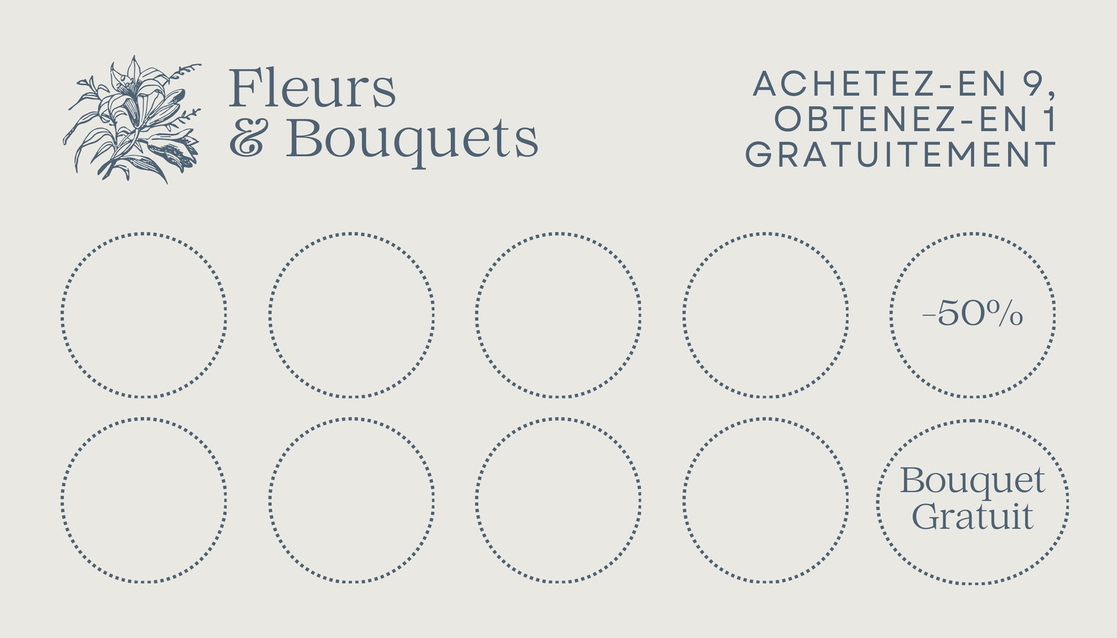 Carte de fidélité pour fleuriste Carte de fidélité pour fleuriste