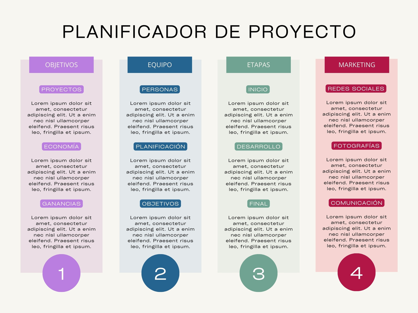Gráfico Planificador Proyecto Geométrico Profesional Colorido