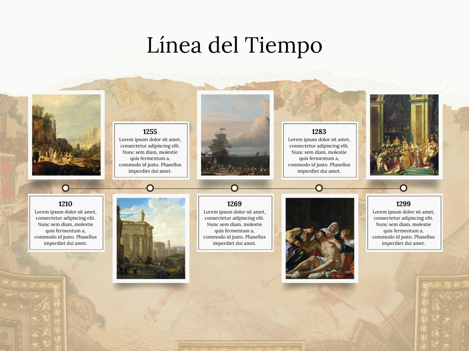 Grafico Línea del tiempo Scrapbook vintage beis