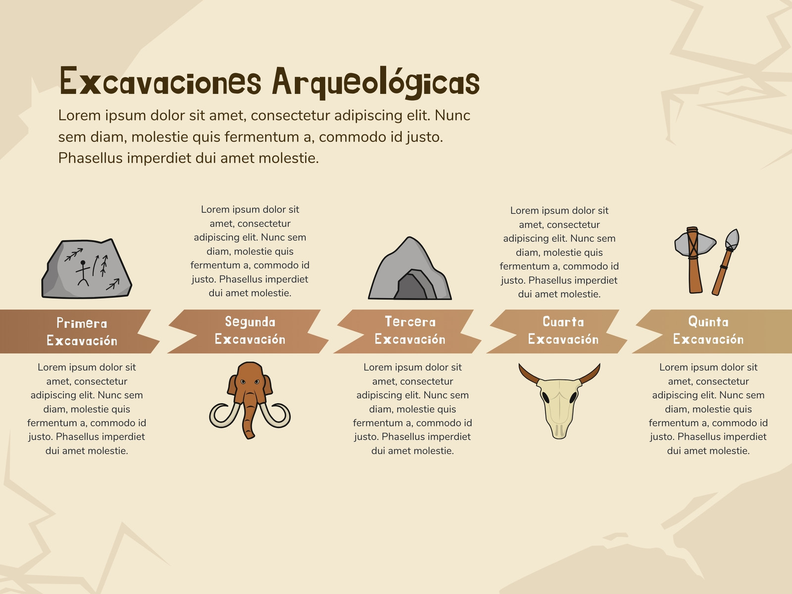 Grafico Cronología de Excavaciones arqueológicas Ilustrativo Marrón Claro