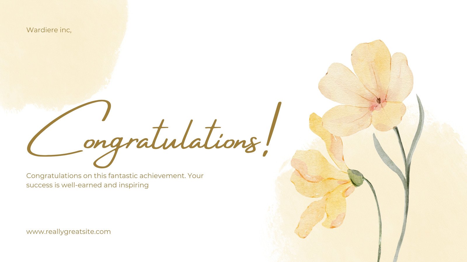 Yellow and White Watercolor Congratulations Group Greeting Card