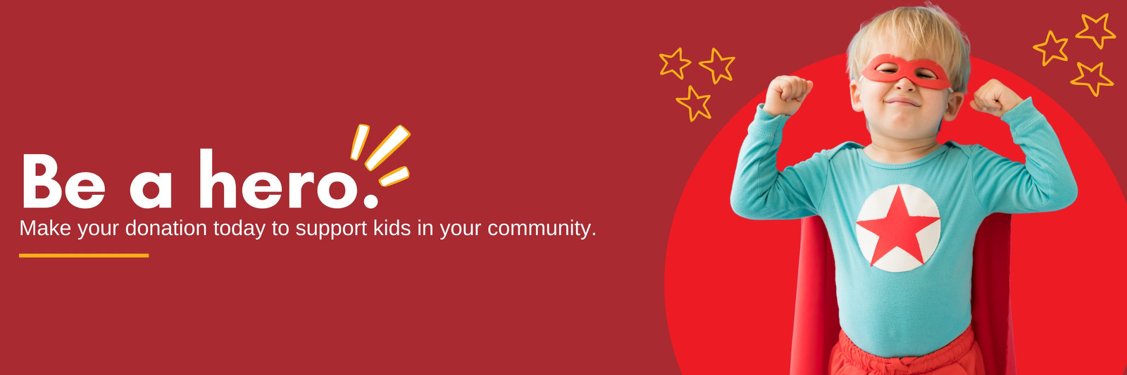 Red and Dark Red Photocentric Donation Sales Volunteering Impact Email Header