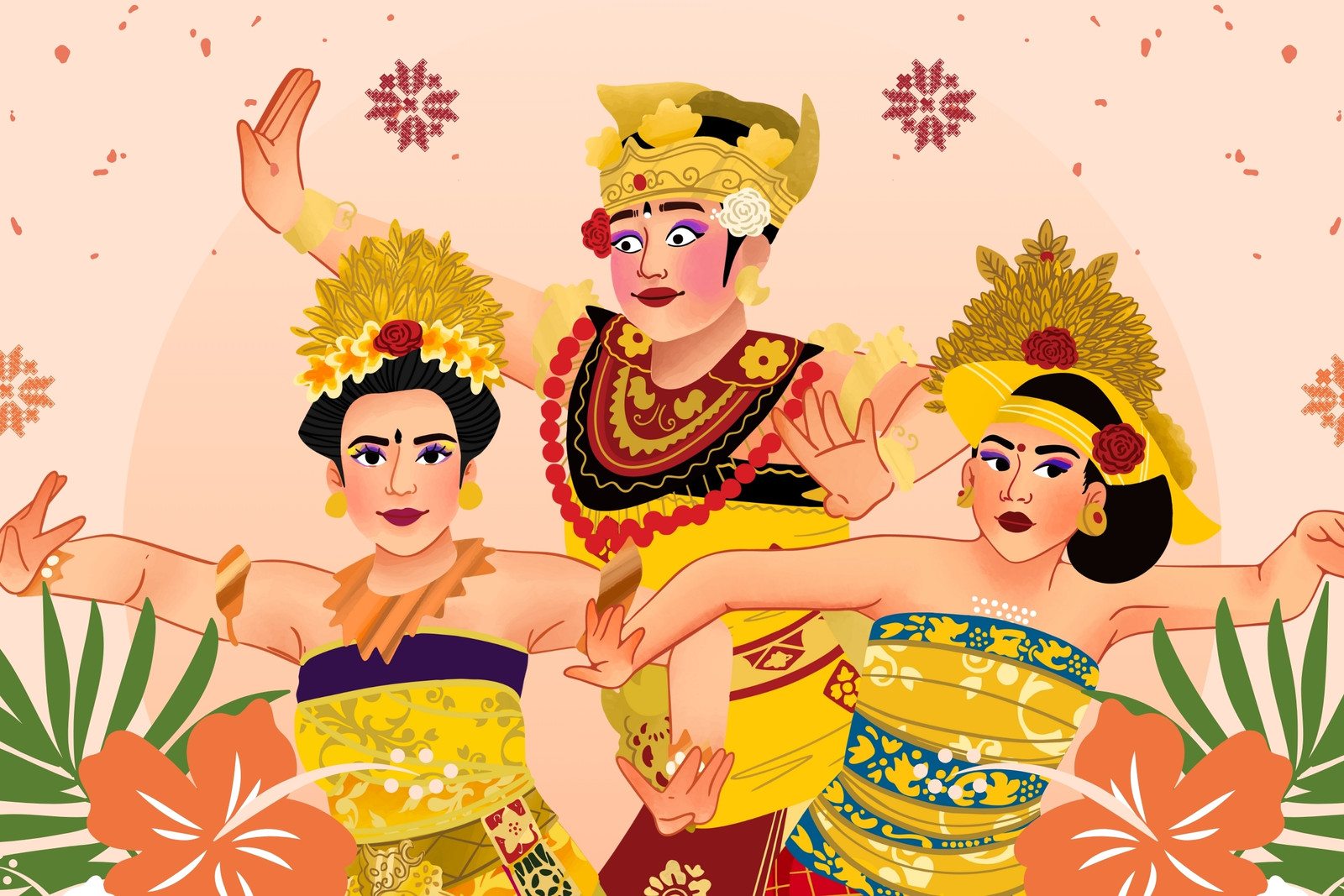 Magnet Ilustrasi Perempuan Budaya Bali Indonesia Kreatif Berwarna Jingga dan Oranye Magnet Ilustrasi Perempuan Budaya Bali Indonesia Kreatif Berwarna Jingga dan Oranye