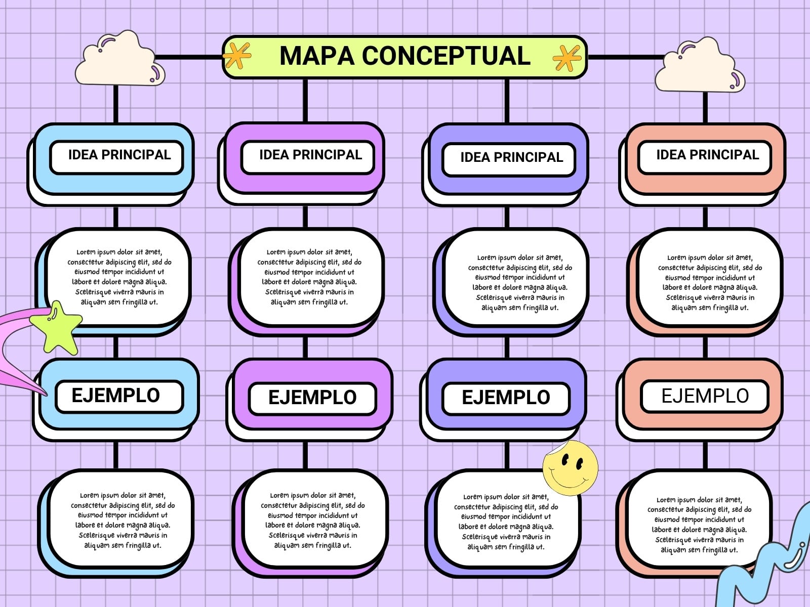 Gráfica Mapa Conceptual Moderno Violeta