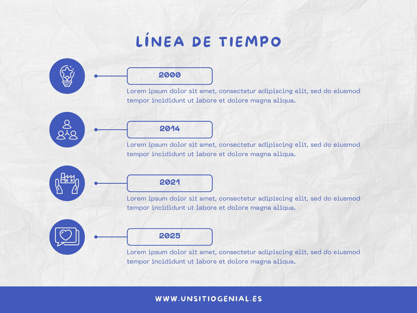 Gráfico Línea de Tiempo Doodle Sencillo Azul