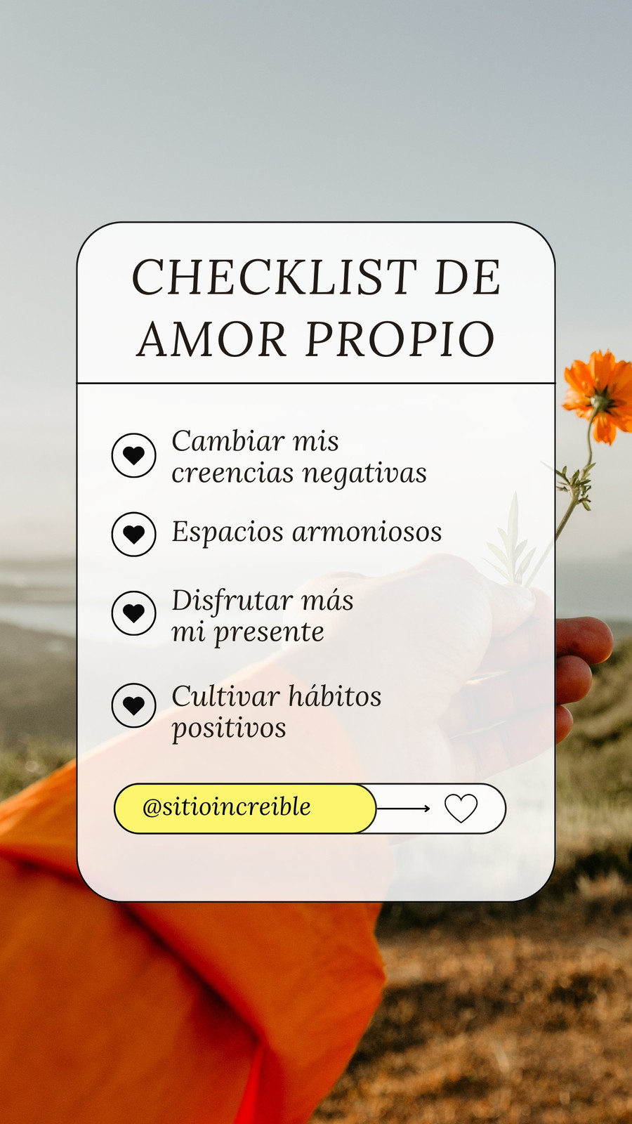 Historia de Instagram Checklist de Amor Propio Moderno Blanco