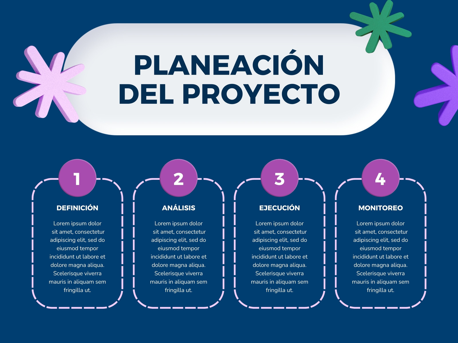 Gráfica Planeación de Proyecto Moderno 3D Azul