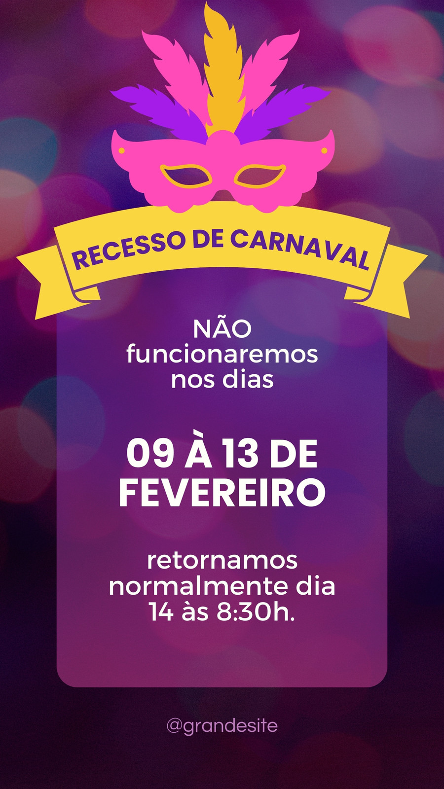Carnaval bloco de carnaval amarelo festivo story do instagram