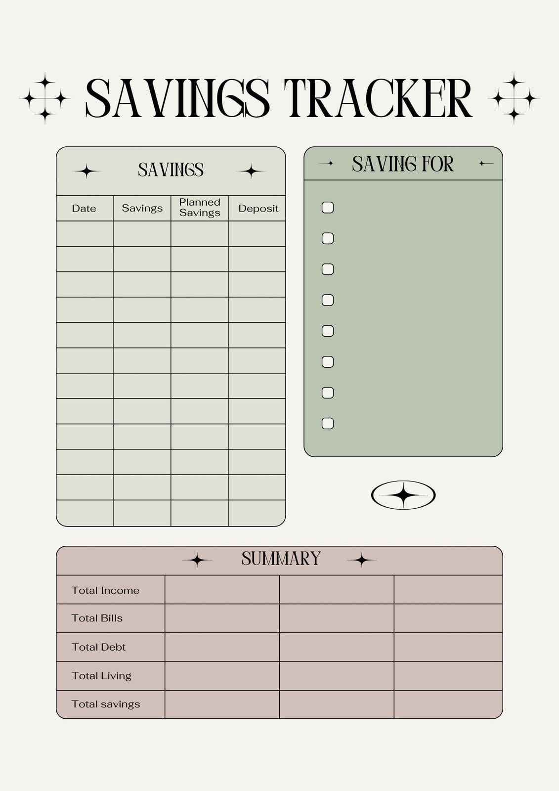 Free and customizable savings templates