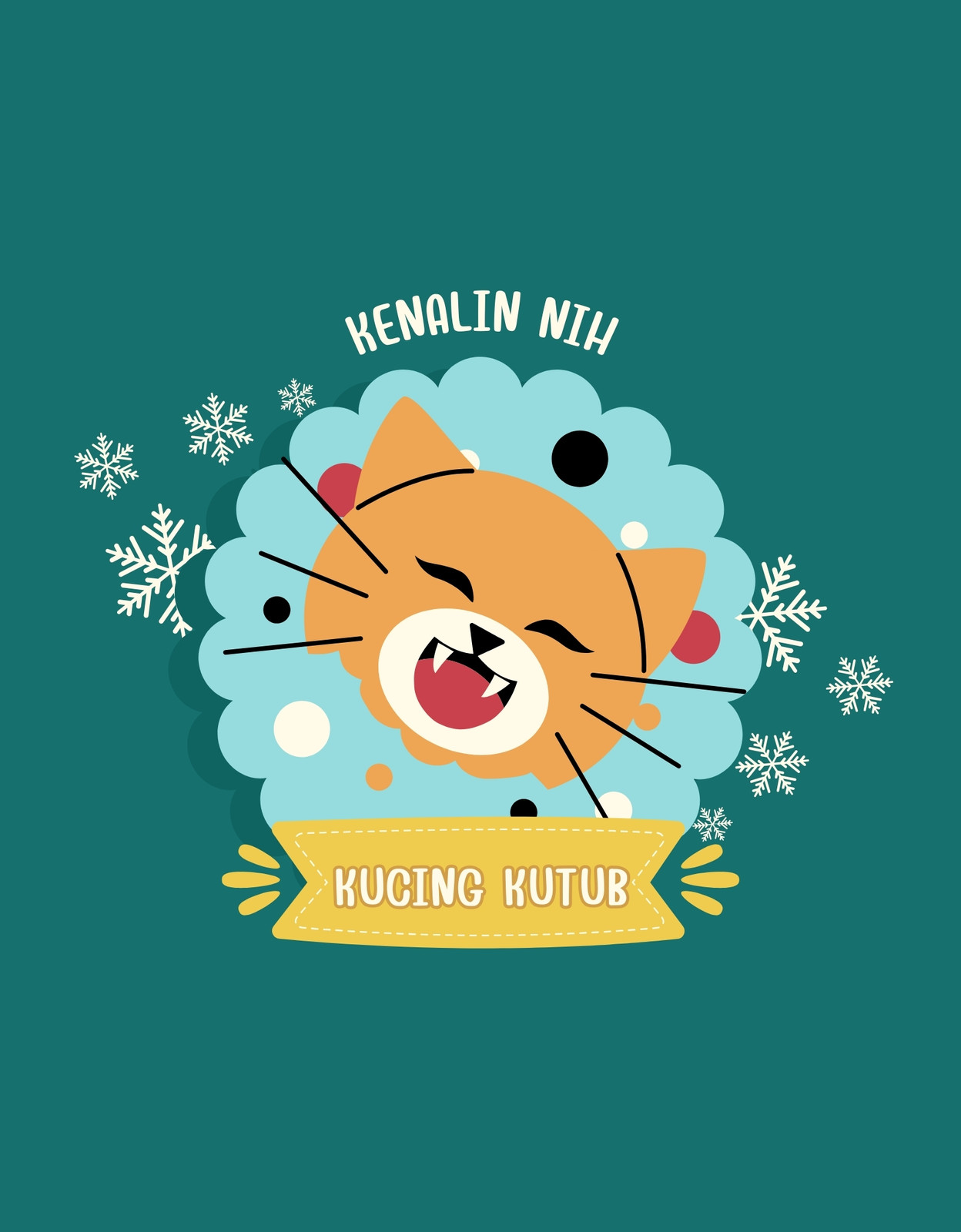 Sweatshirt Ilustrasi Kucing Kreatif Ceria Biru dan Kuning Sweatshirt Ilustrasi Kucing Kreatif Ceria Biru dan Kuning