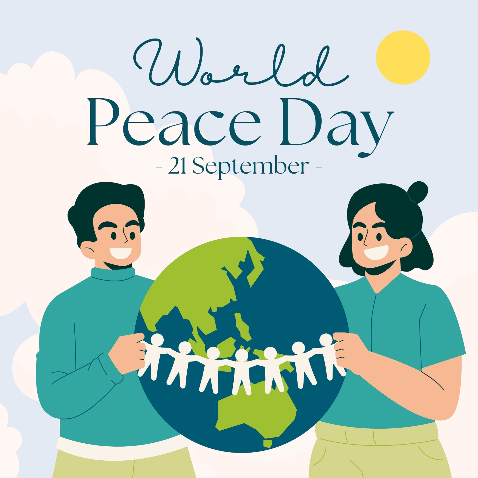 Green and White Modern International Peace Day Instagram Post