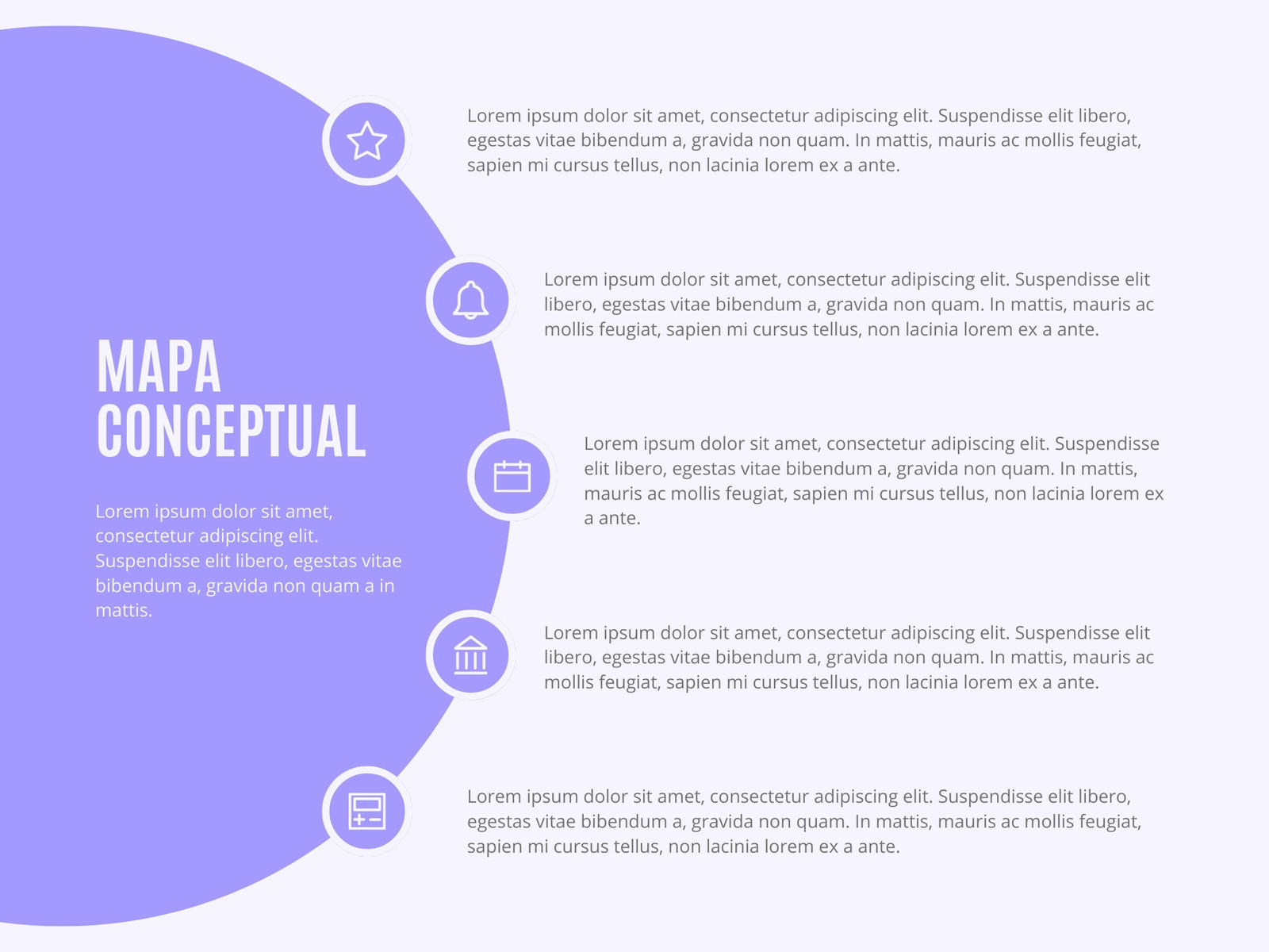Mapa conceptual Negocio iconos Sencillo Lila