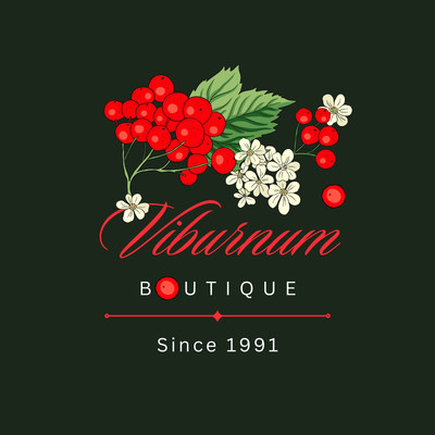 Elegant Floral Berry Boutique Animated Logo Canva template, black and red
