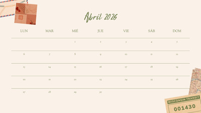Página 2 - Calendarios de abril 2026 para imprimir | Canva