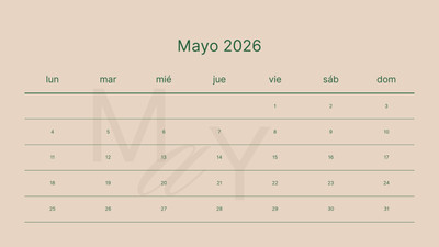 Calendarios de mayo 2026 para imprimir - Plantillas | Canva