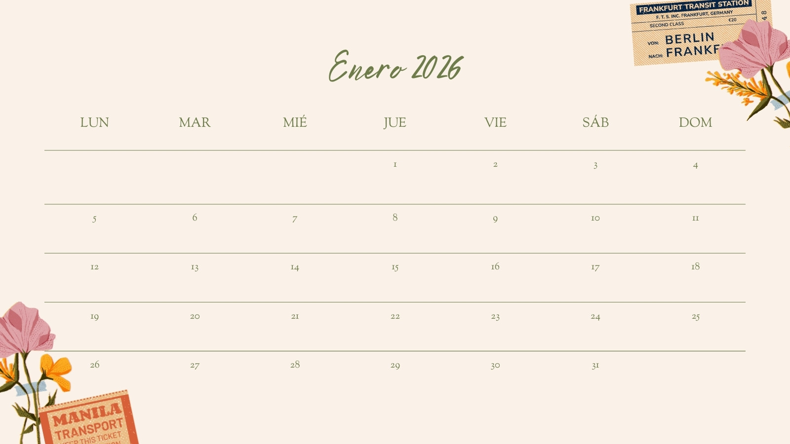 Página 2 - Explorá Plantillas de Calendarios de Enero | Canva