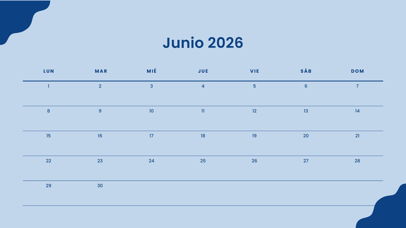 Calendarios de junio 2026 para imprimir - Plantillas | Canva