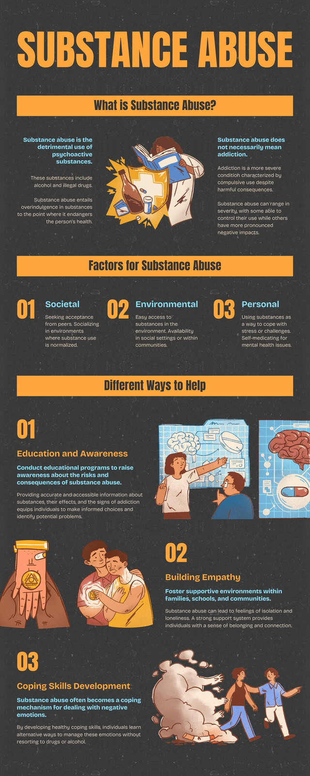 Substance Abuse Awareness Educational Infographic