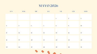 Calendarios de mayo 2026 para imprimir - Plantillas | Canva