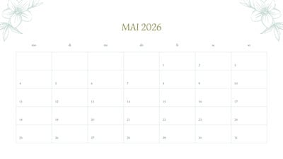 Kostenlos anpassbare Mai 2026 Kalender-Vorlagen | Canva