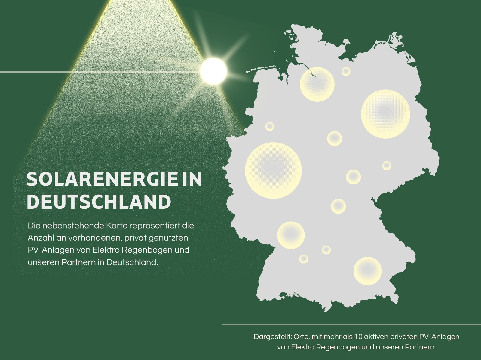 Infografik mit Deutschlandkarte und Farbverlauf in Grün Grau Beige