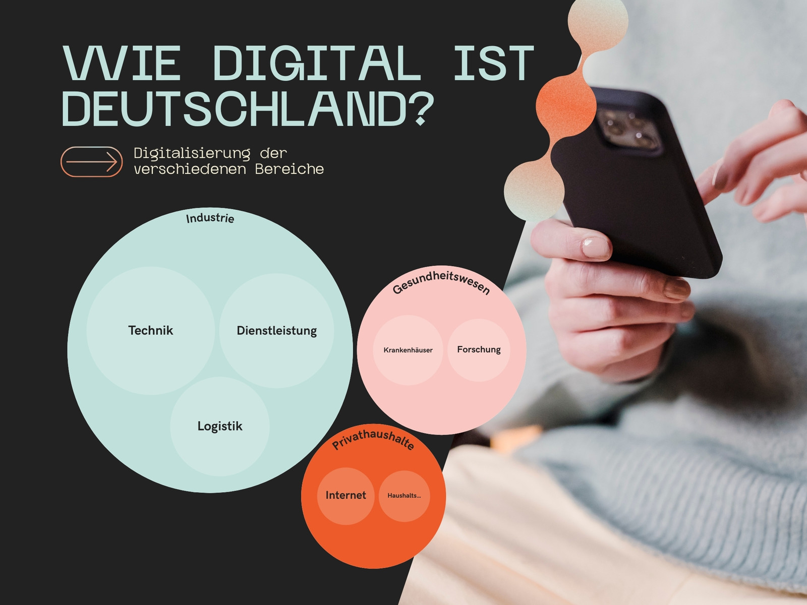 Moderne Infografik in Schwarz Hellblau Rosa