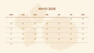 Calendarios de mayo 2026 para imprimir - Plantillas | Canva