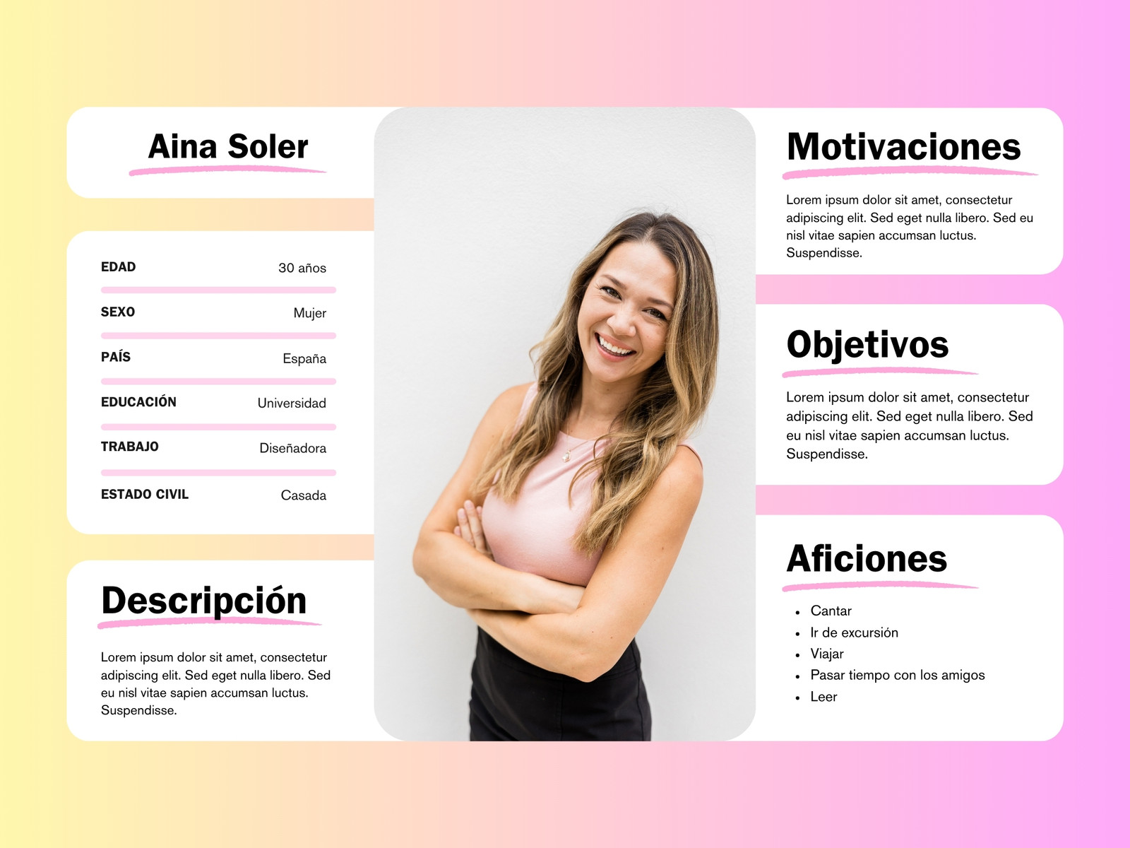 Gráfico Buyer Persona Estético Rosa Amarillo