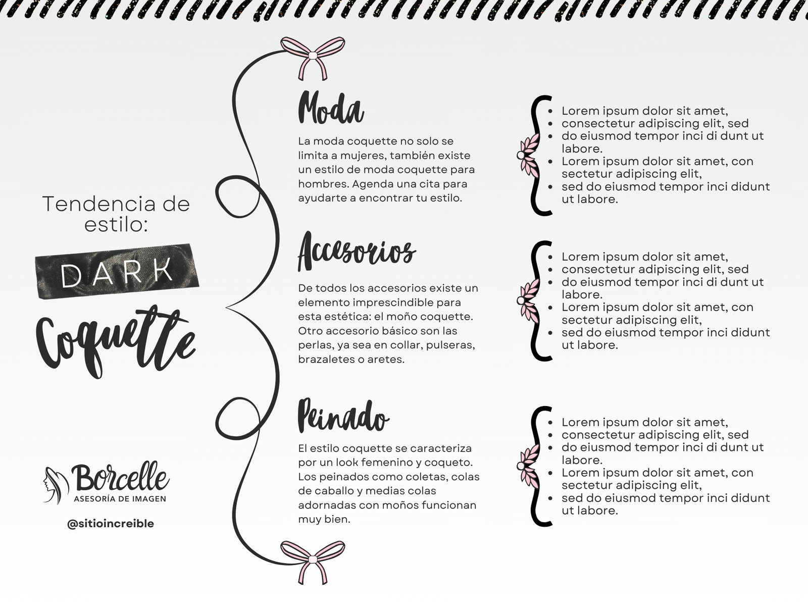 Grafica Cuadro Sinoptico Estilo Coquette Ilustrado Negro