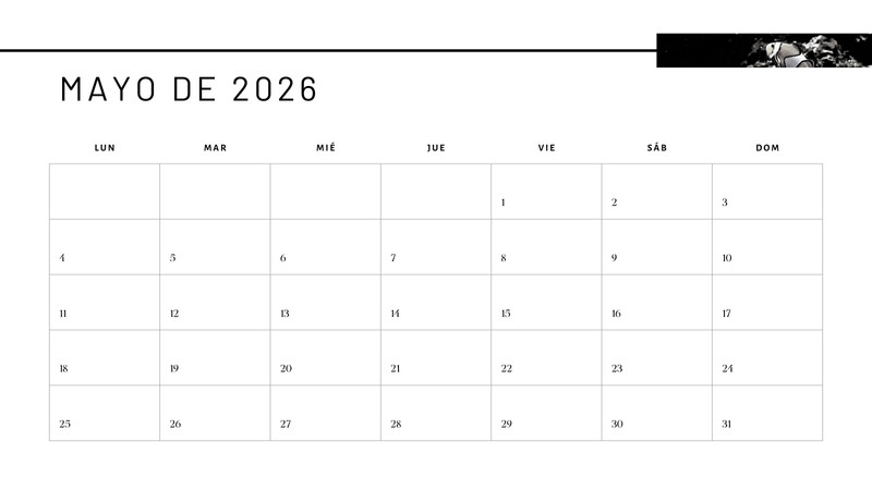 Calendarios de mayo 2026 para imprimir - Plantillas | Canva