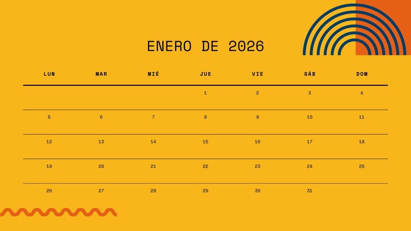 Calendarios de enero 2026 para imprimir - Plantillas | Canva