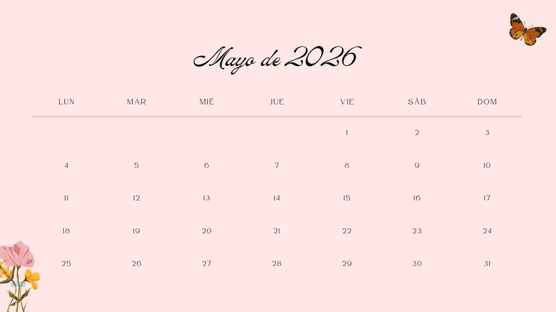 Calendarios de mayo 2026 para imprimir - Plantillas | Canva