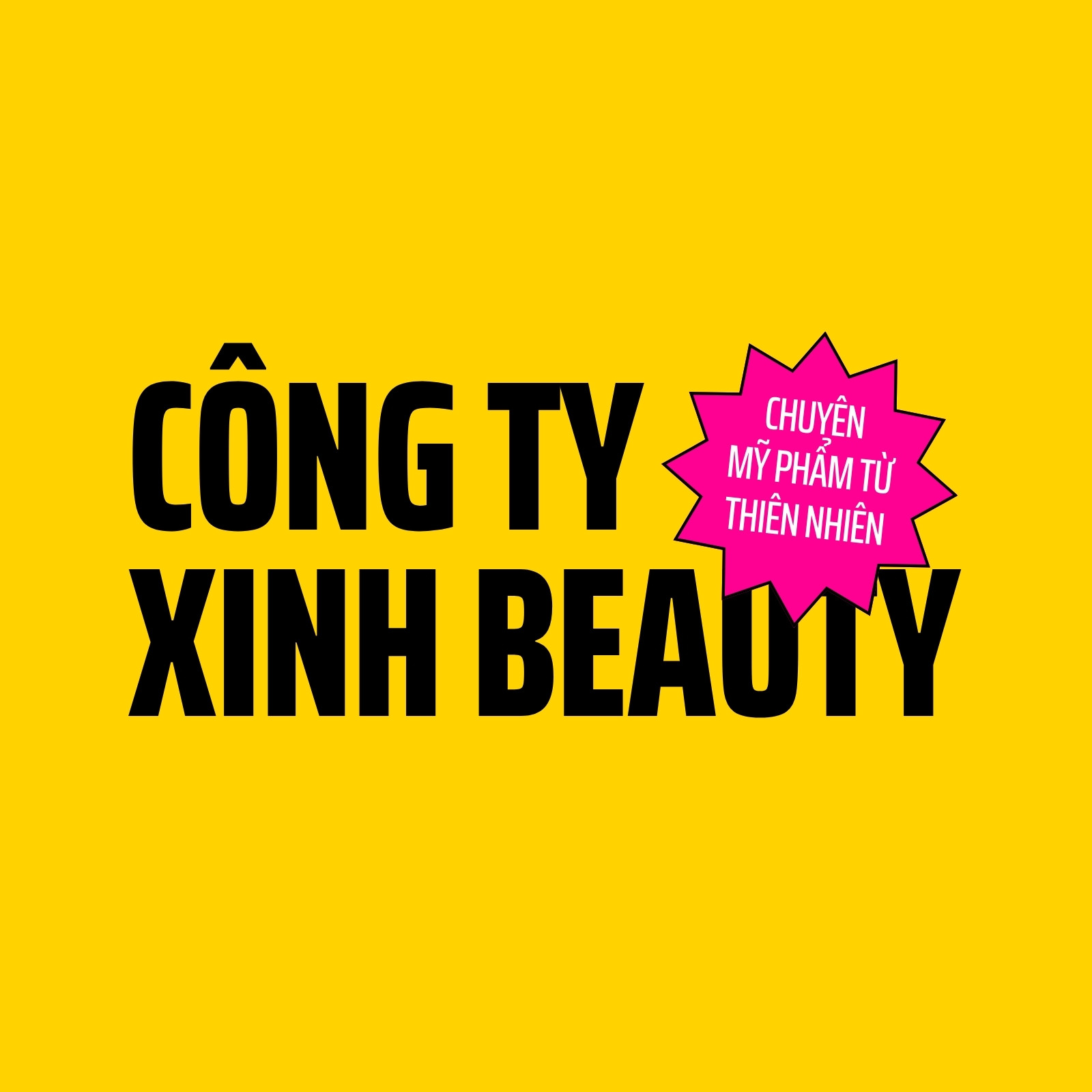 Sticker logo Xinh Beauty vàng Sticker logo Xinh Beauty vàng
