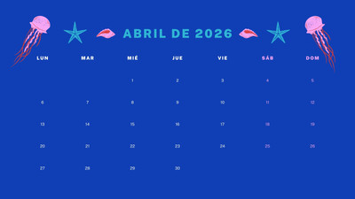 Calendarios de abril 2026 para imprimir | Canva