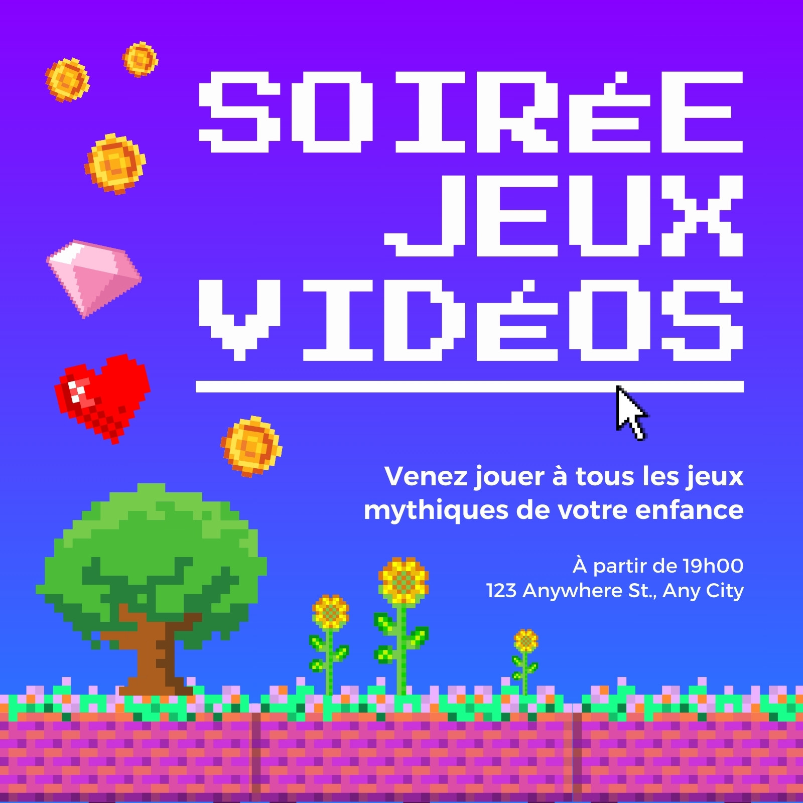 Publication Instagram Événement Pixel Coloré Publication Instagram Événement Pixel Coloré