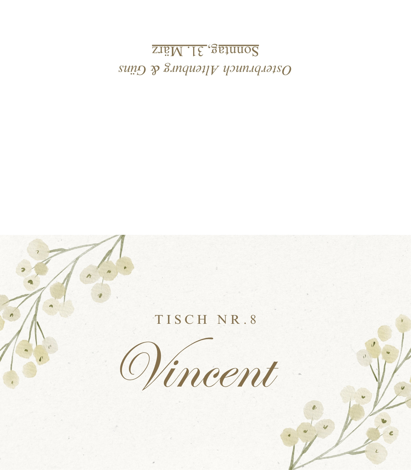 Creme Braun Verspielt Wasserfarbe Blumen Name Tischkarte Creme Braun Verspielt Wasserfarbe Blumen Name Tischkarte