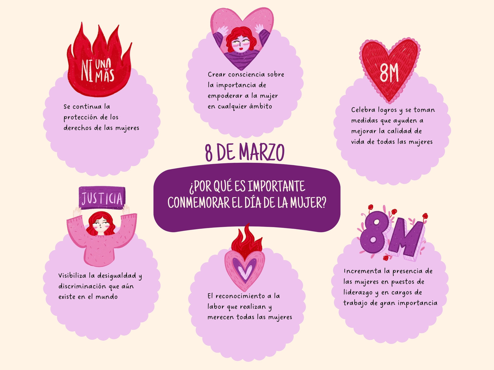Gráfico Día de la Mujer Ilustrado Lila