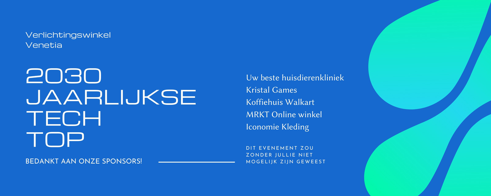 Blauw en Groen Vrije Vormen Modern Tech Zakelijk X-frame Banner