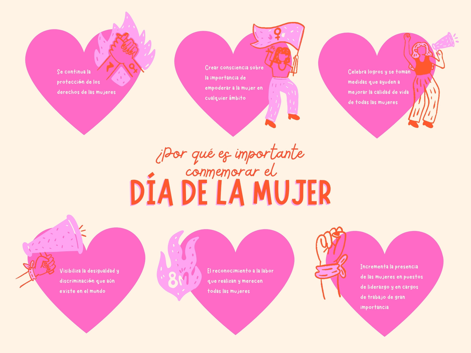 Gráfico Día de la Mujer Ilustrado Rosado