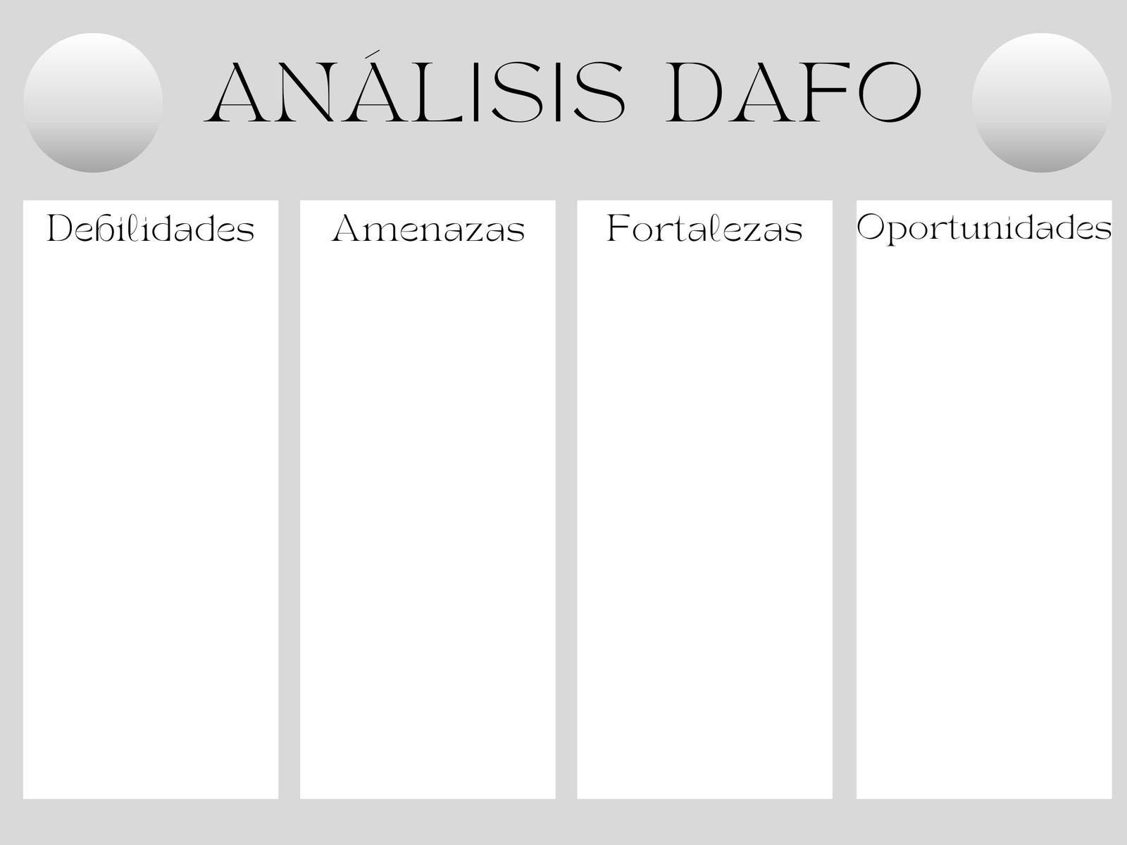 Gráfico analisis dafo minimalista gris
