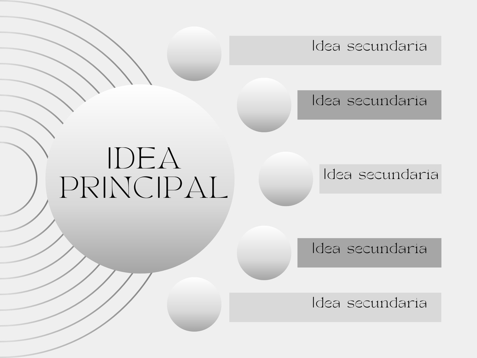 Gráfico mapa mental ideas minimalista gris