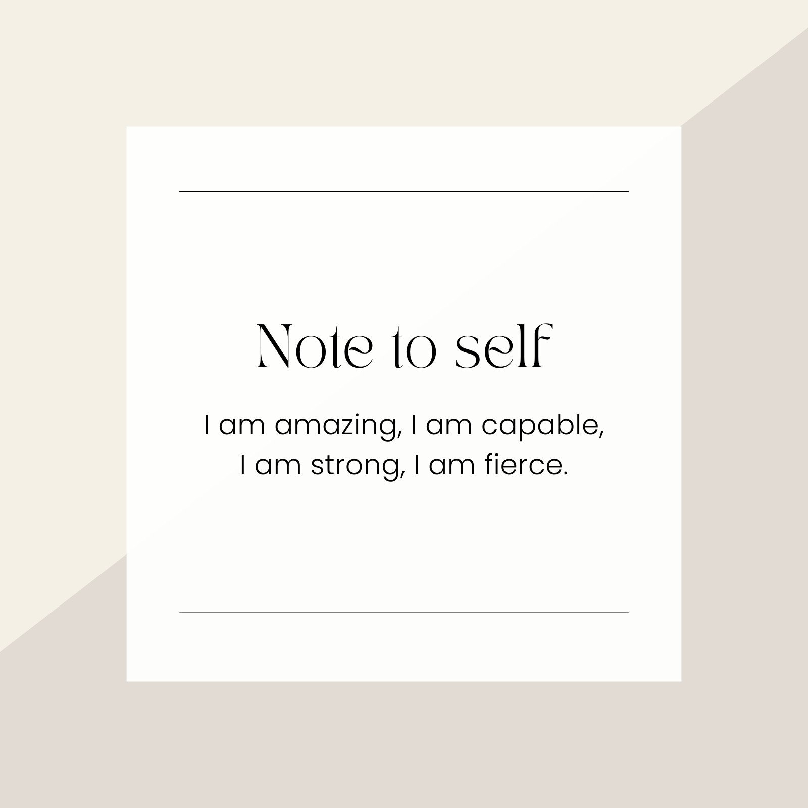 Neutral Modern Post It Positive Note to Self Quote Instagram Pot