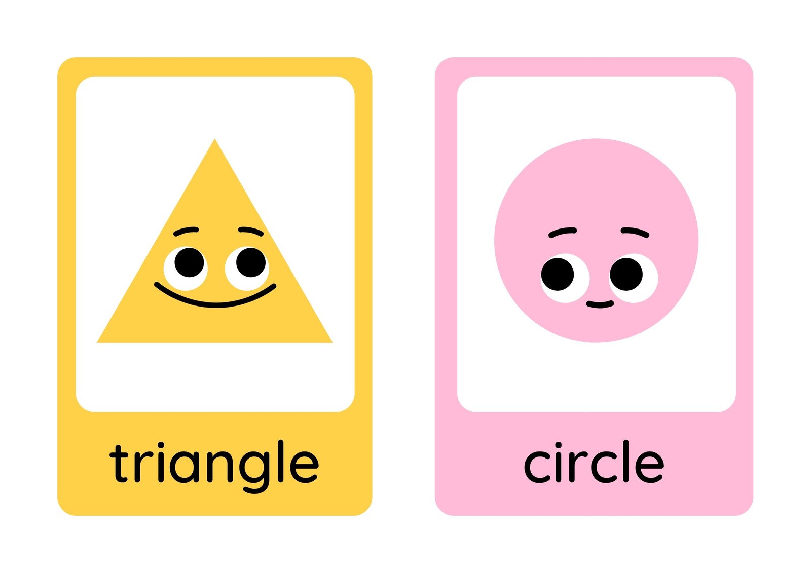 Colorful and Illustrative Geometric Figures Flashcards