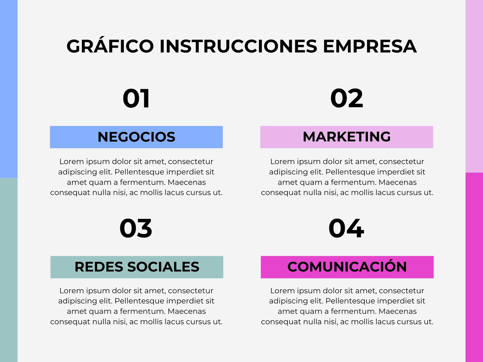 Gráfico Instrucciones Pasos Proceso Textos Empresa Sencillo Rosa Azul