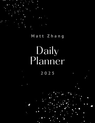 Minimalist Male Daily Planner Cover Canva template, black