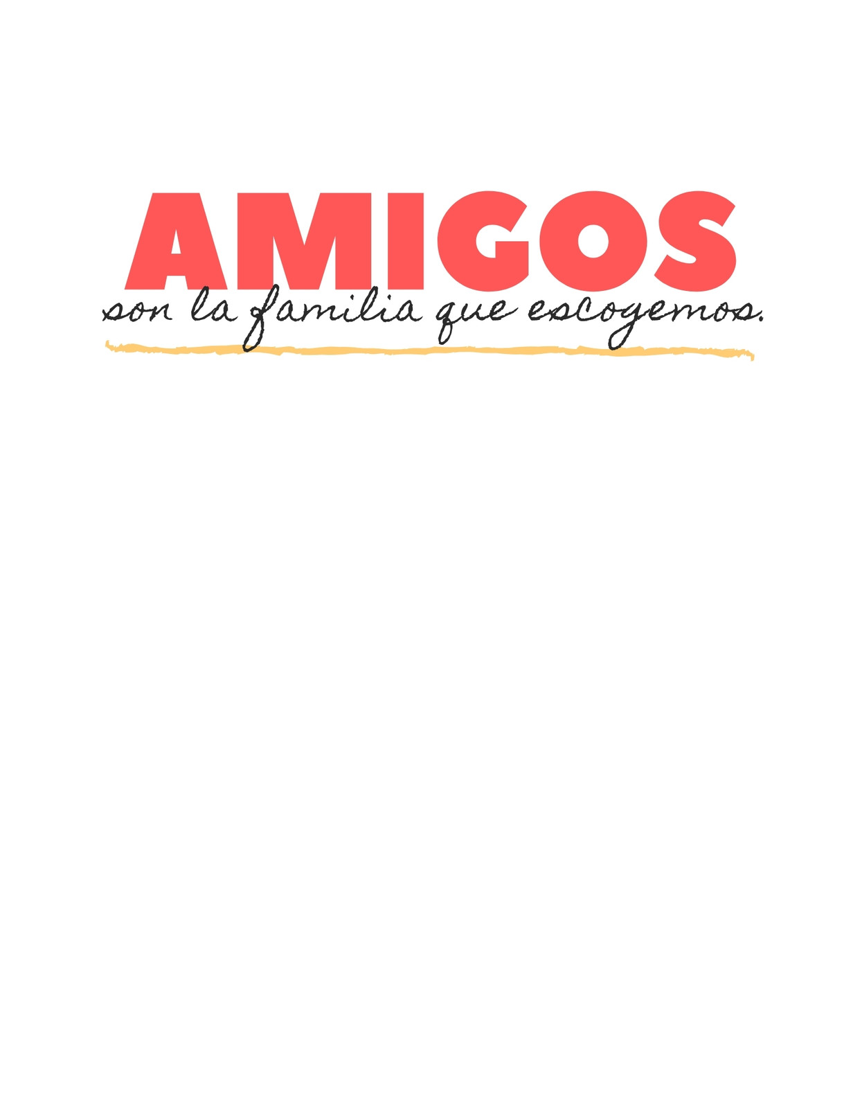Camiseta Tipografía Amistad Texto Colorido